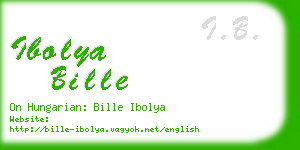 ibolya bille business card